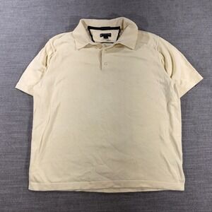 Stafford Polo Shirt Mens Large Yellow Good‎ Pima Cotton Short Sleeve Knit Top